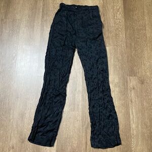 H&M US 2 black on black polka dot pants satin like high waisted Piping Details